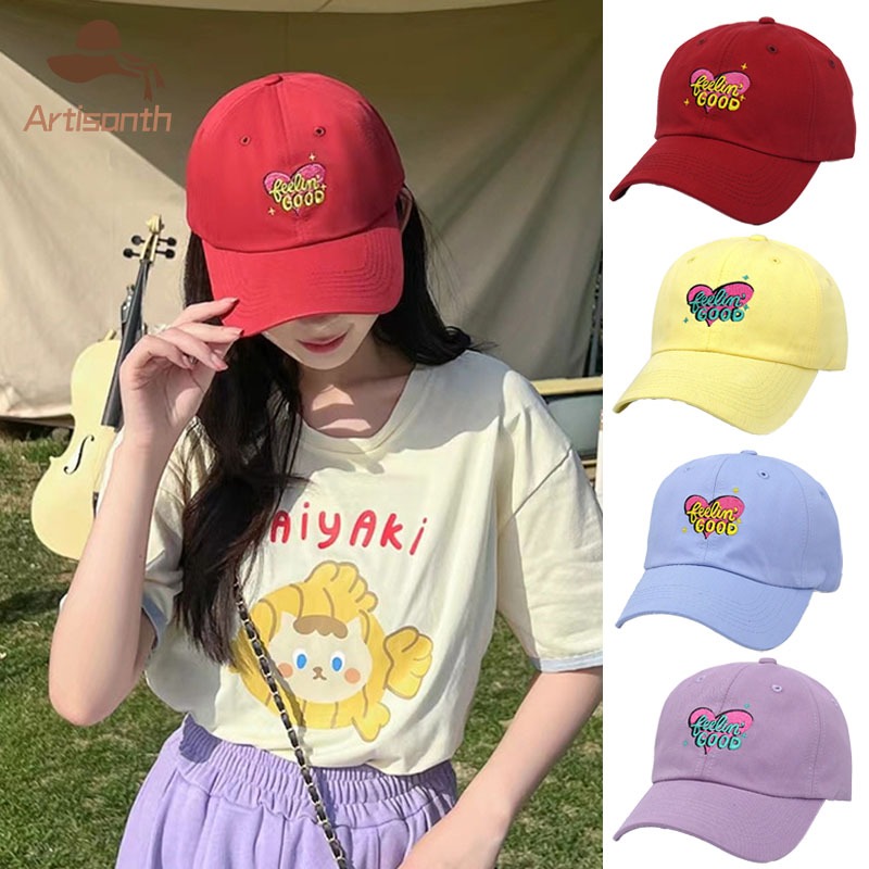 ส่งเร็ว💥หมวกแก๊ปเบสบอลปัก Feelingood มี 5 สี สไตล์เกาหลอินเทรนด์ี คุณภาพสู กลางแจ้ง หมวกกันแดด ปรับได้