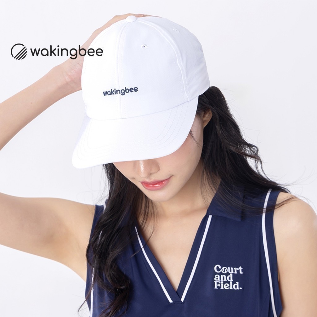 Wakingbee Court Cap (Wakingbee) หมวกแก๊ป สีพื้น ทรงสวย ปัก ผ้าไนล่อน แห้งไว ใส่ออกกำลังกาย ตีกอล์ฟ เทนนิส