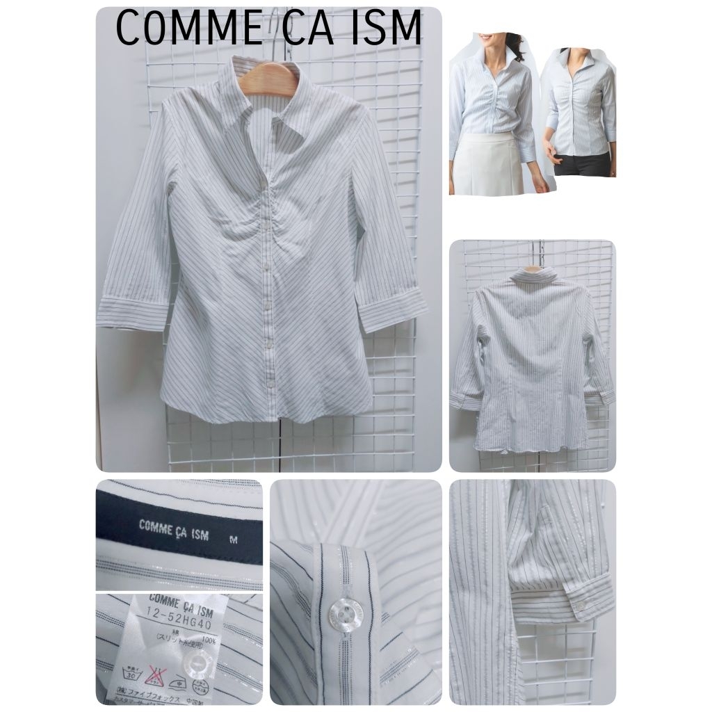 4596. C0MME CA ISM เสื้อเชิ้ตคอปกskipperญี่ปุ่นมือสอง