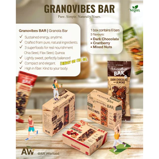 [เจ💛] Granovibes Bar กราโนล่า ชนิดแท่ง รสมิกซ์นัท 1กล่อง บรรจุ 6 บาร์