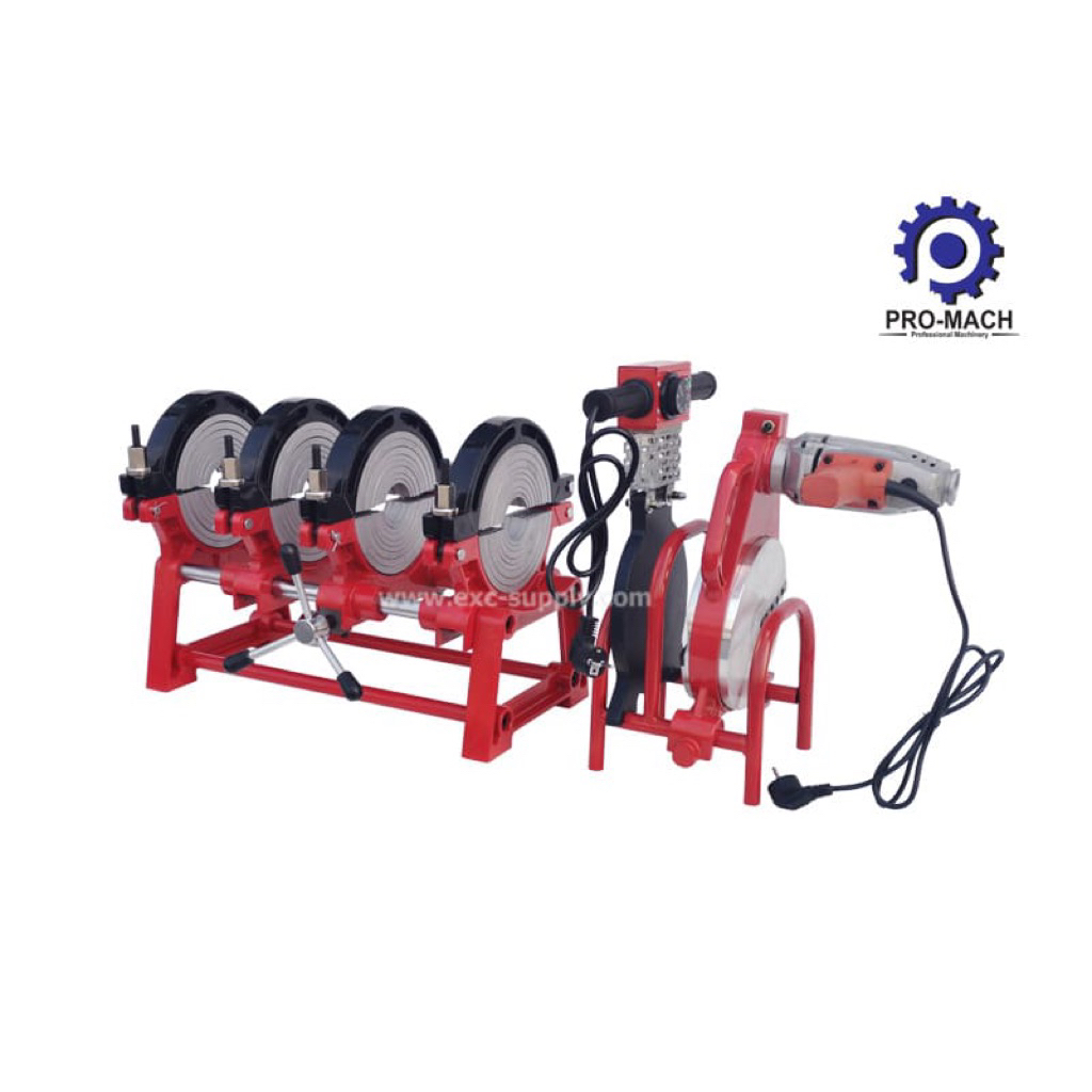 เครื่องเชื่อมท่อ HDPE เครื่องเชื่อมท่อพีอี ชนิดมือหมุน แบบ 4 หัวจับ ขนาด 200 mm. (7 นิ้ว) รุ่น EX-W2