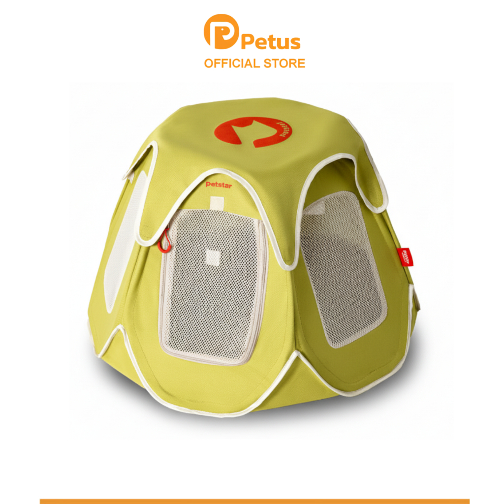 Petus เต็นท์สัตว์เลี้ยง เต็นท์พับได้ ที่นอนสัตว์ Pet tent แข็งแรง ทนทาน ระบายอากาศได้ดี ด้านในกว้าง