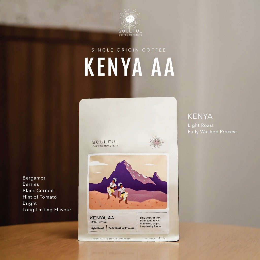 เมล็ดกาแฟคั่วอ่อน เคนย่า KENYA AA 200g | Kenya Specialty Coffee | Light Roast - Soulful Coffee Roast