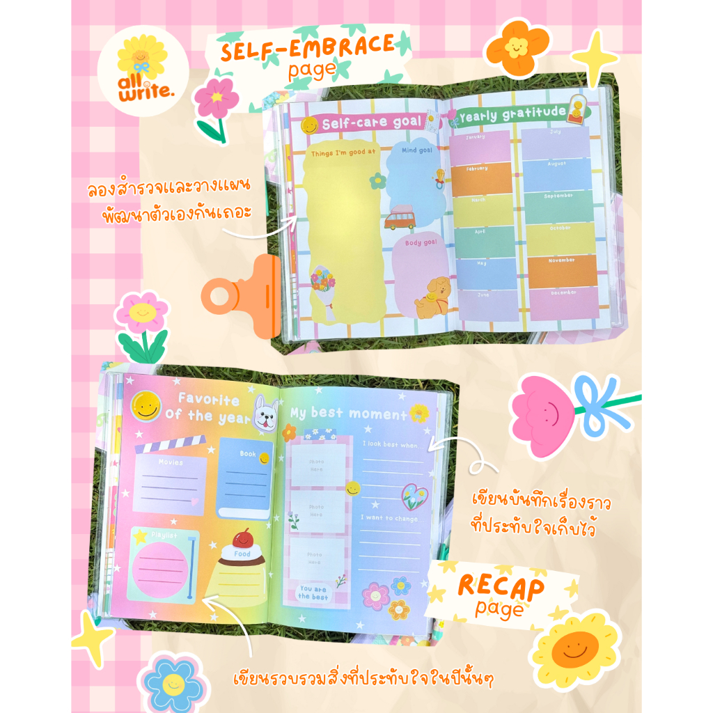 allwrite พร้อมส่ง ฟรี!! Sticker สมุดแพลนเนอร์ Monthly Planner ห่อปกพลาสติก ขนาด A5  AW425 - รูปที่ 2