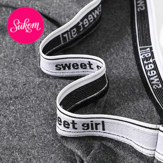 Girls' sports style boxer shorts, simple letter design, pure cotton, antibacterial crotch, mid-waist, tight boxer shorts