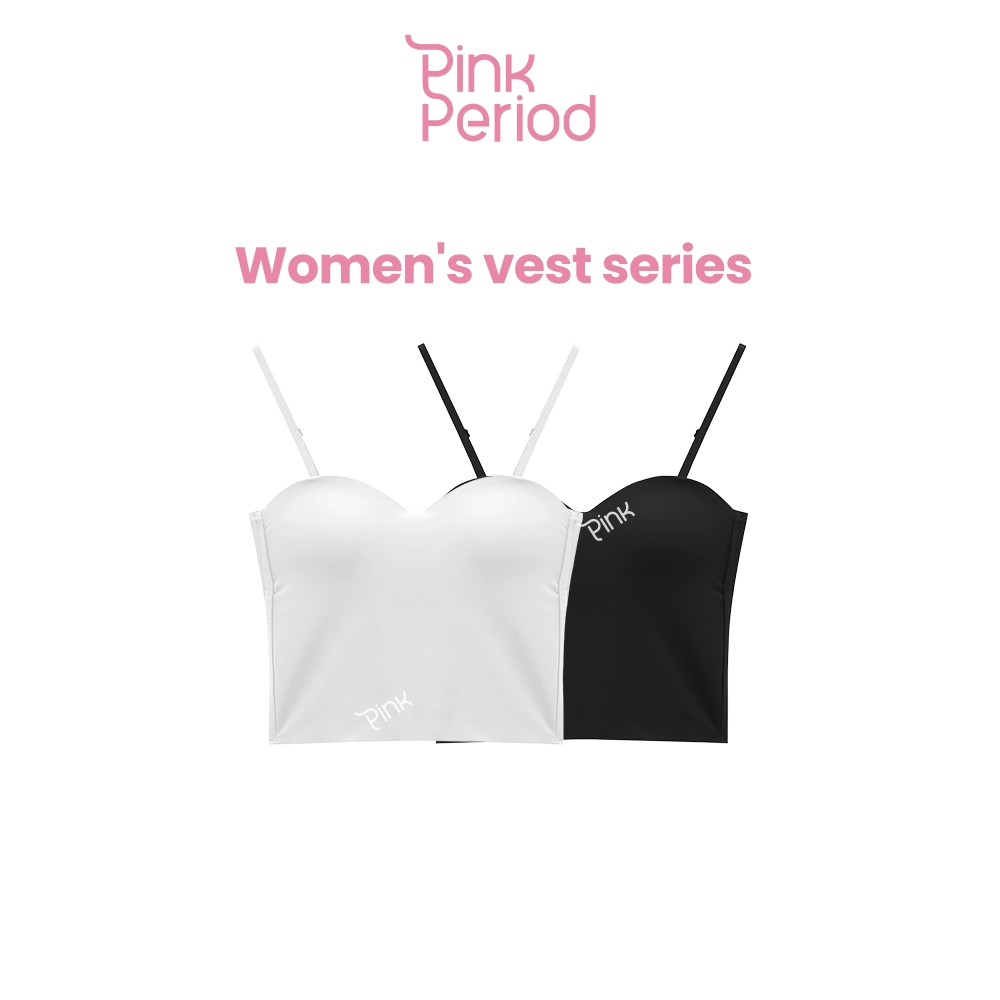 Pink Period Tank Top เสื้อกล้ามผู้หญิง เสื้อมีบราในตัว เสื้อสายเดี่ยว ทรงสวยผ้านิ่มยืดใส่สบาย