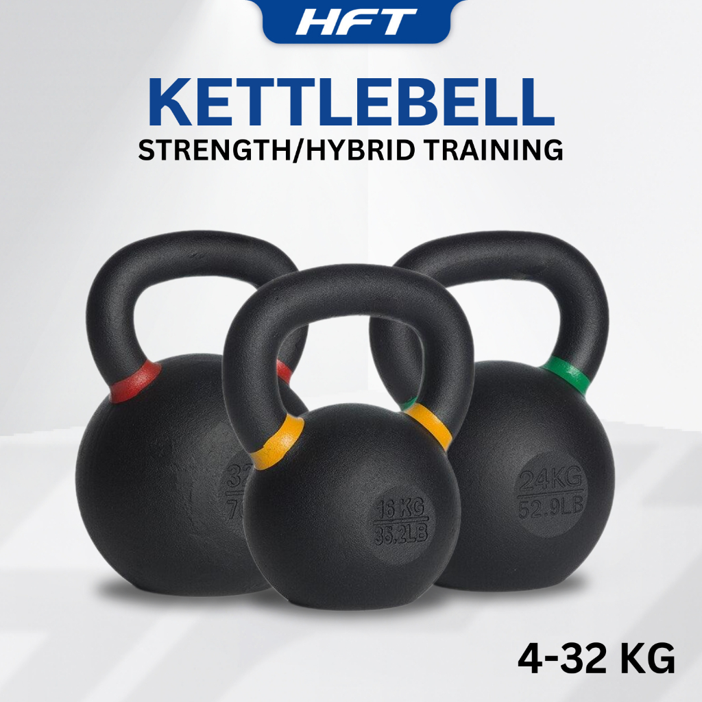 เคตเทิลเบล 6-32kg Kettlebell สีดำด้าน ดัมเบลหูหิ้ว ที่ยกน้ำหนัก เวทยกน้ำหนัก เกรดพรีเมียม - Homefitt