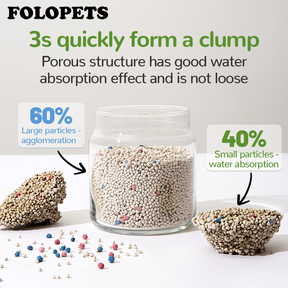 FOLOPETS ทรายแมว 10L 7.5kg ดูดซับไว กลบกลิ่นได้ดีมาก ทรายแมวเบนโทไนท์ ทรายแมวเต้าหู้ Tofu ทรายแมวเบนโทไนท์（9 กลิ่น） รูปที่ 3