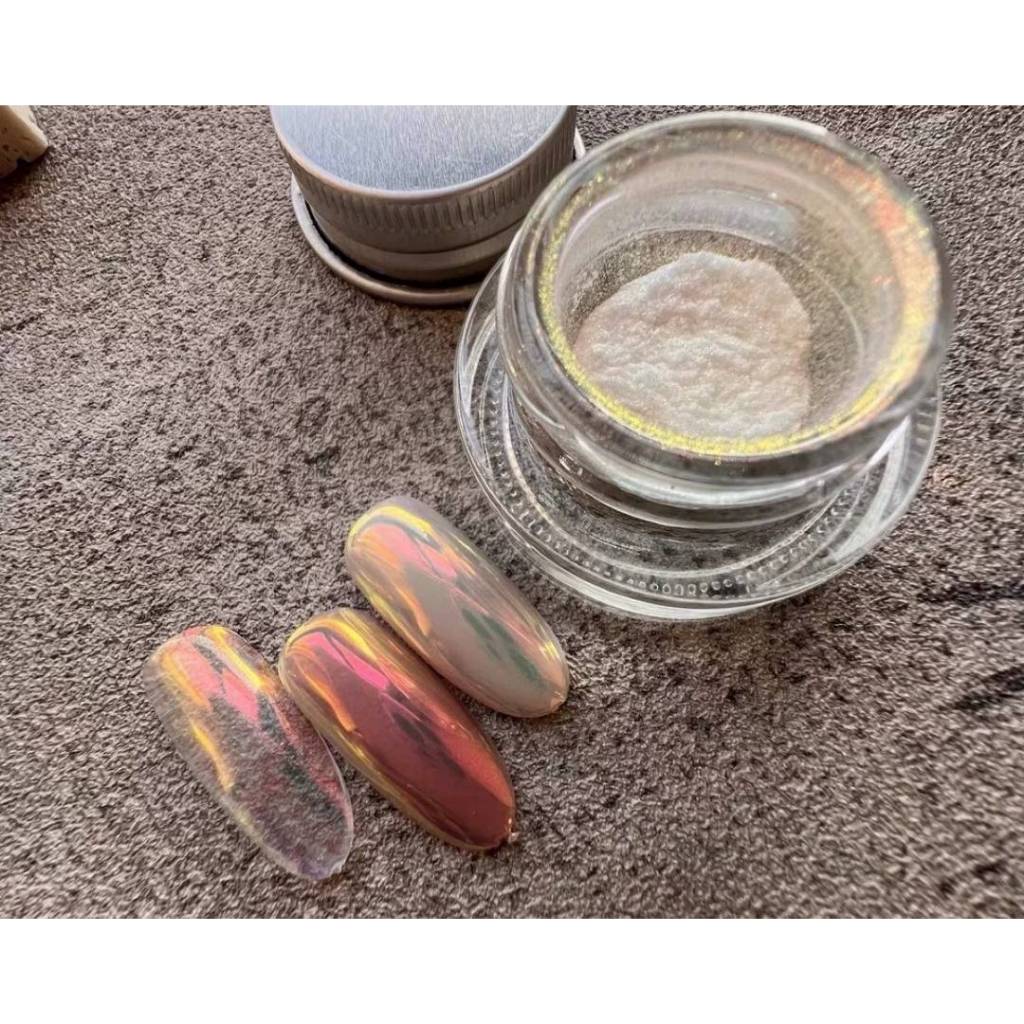 ผงขัดเล็บกระจก สีPeach Unicorn แบบกระปุก 0.5g. Nail Mirror Powder