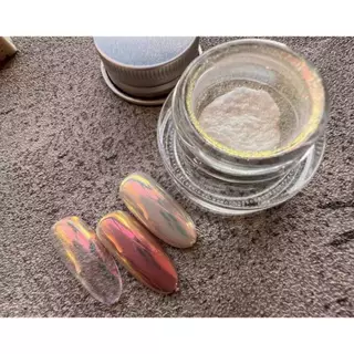 ผงขัดเล็บกระจก สีPeach Unicorn แบบกระปุก 0.5g. Nail Mirror Powder