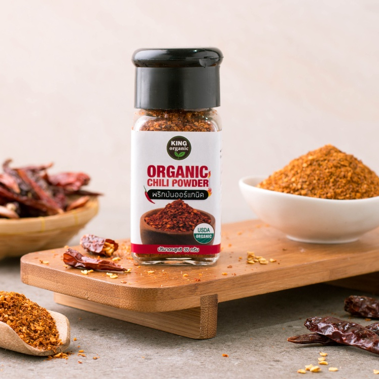 พริกจินดาแดงป่นออร์แกนิค35กรัม ปลอดสารเคมี รับรองฮาลาล l Dried Red Chili Powder Chemical-Free