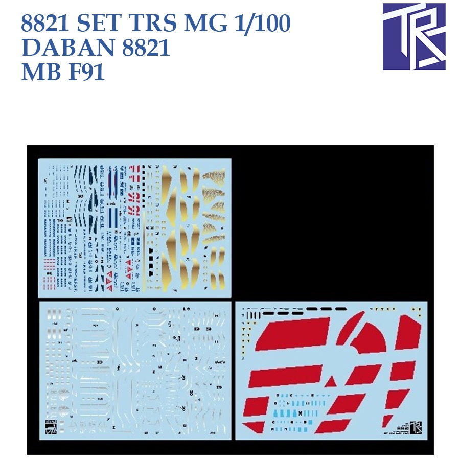 ดีคอลน้ำ [TRS] 8821 MG 1/100 DABAN 8821 F91 METAL BUILD WITH BASE WATER SLIDE DECAL 8821 SET