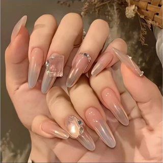 ผงขัดเล็บกระจก สีPeach Unicorn แบบกระปุก 0.5g. Nail Mirror Powder