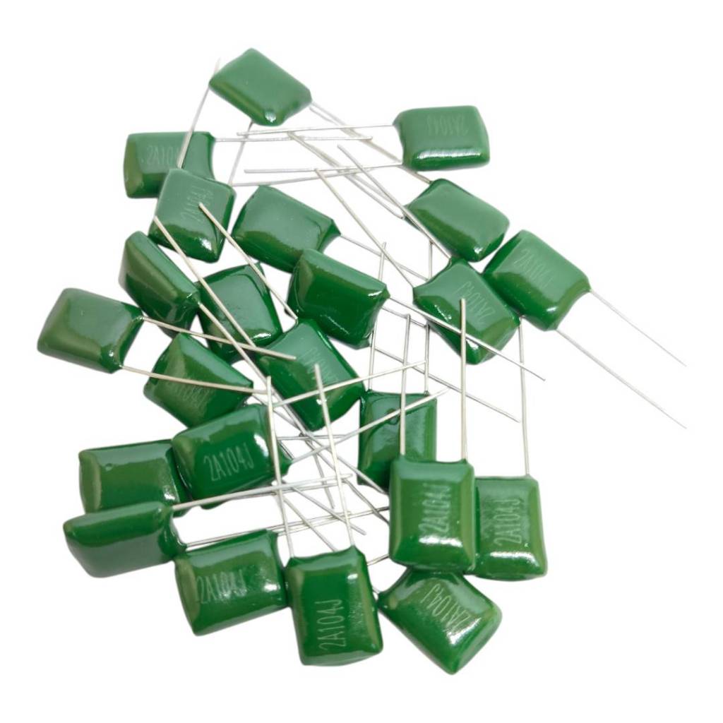10pcs  C 104 mylar,C ไมล่า ไมลาร์  104J 104  2A104J 100nF 0.1uF ตัวเก็บประจุ คาปาซิเตอร์ capacitor