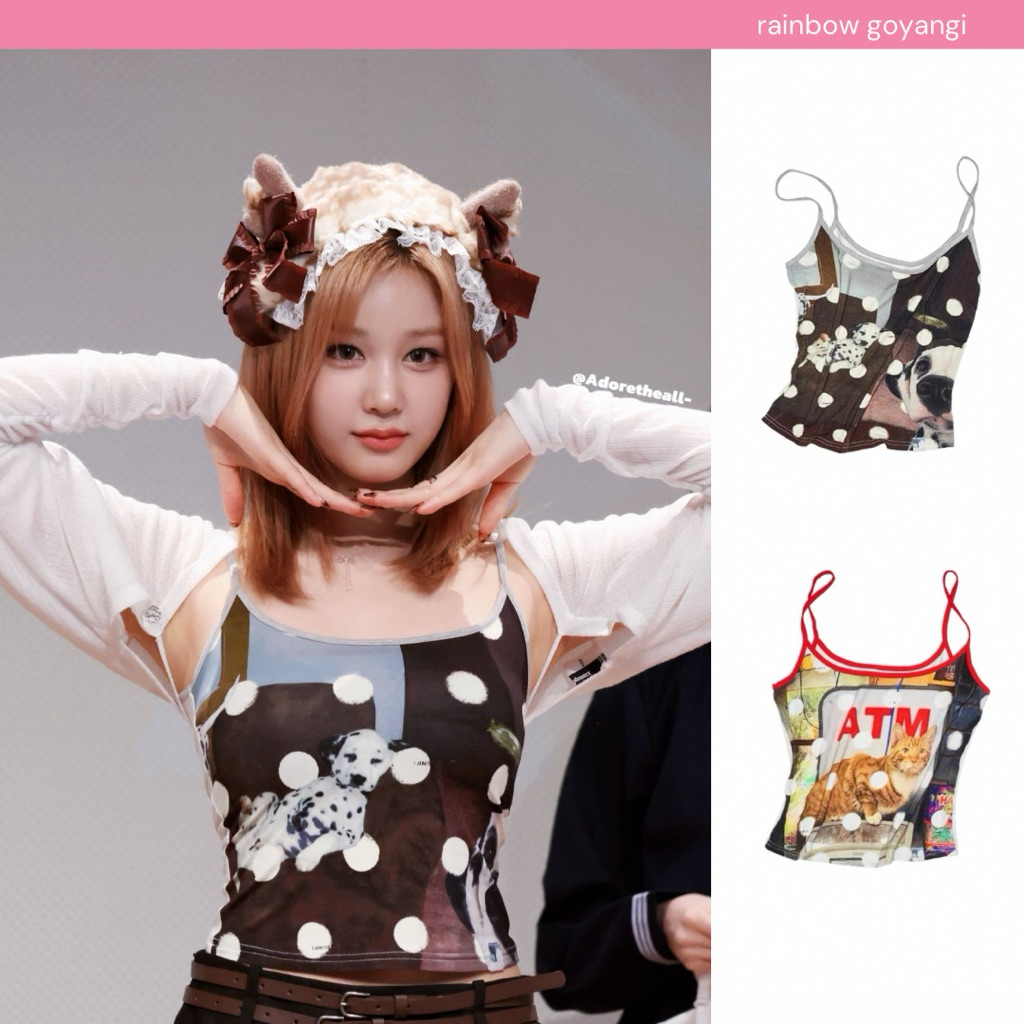 พร้อมส่ง | 1JINN STUDIO Animal Polka Dot Sleeveless Tee 🐈🐶 แบบน้องแพร baby monster