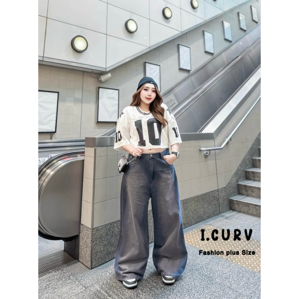I.CURV JEANS กางเกง Baggy jeans งานแต่งเฟดหน้า- หลัง สไตล์สตรีทเท่ๆ🪡 - รูปที่ 4