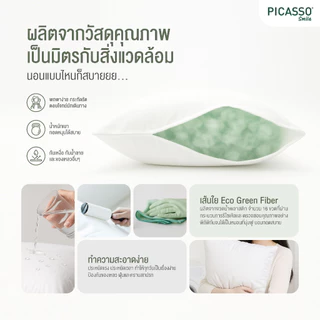 Smile by Picasso หมอนหนุนอีโค่กรีน ไฟเบอร์ (แพ็คคู่) 2 ใบ