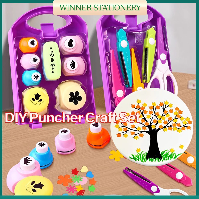 DIY Craft Hole Punch Set พลาสติก DIY Puncher Craft Set งานหัตถกรรมโรงเรียน