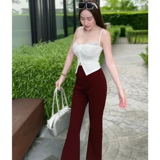 TT61 : กางเกงขายาวทรงขาม้า เอวสูงเก็บพุง , เอวไร้ขอบ , ทรงสวยพลางหุ่น ,มีเอว25-42นิ้ว (ผ้ายืดวูลเวฟ)