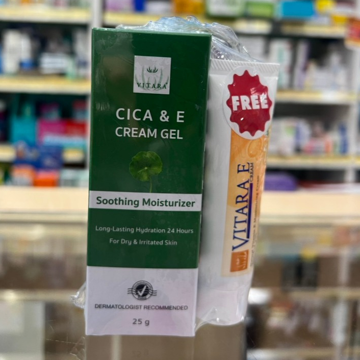 (แถมVitaraEฟรี!) Vitara Cica & E cream gel 25g ครีมให้ความชุ่มชื่น กู้ผิวอักเสบ ผิวสเตียรอยด์