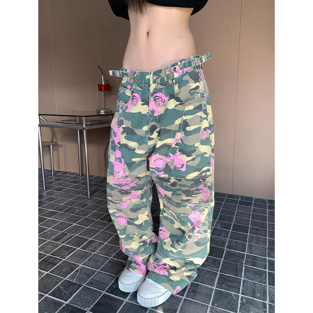 พร้อมส่ง CGGA CAMO PINK PANTS กางเกงขายาวลายทหาร