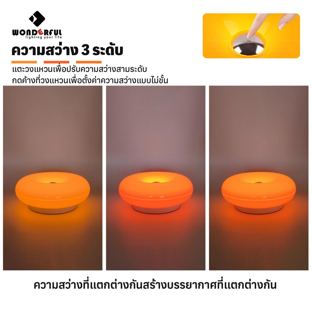WONDERFUL โคมไฟตั้งโต๊ะ แบบโดนัท 2ใน1 (ตั้ง/แขวน) สวิตช์สัมผัส ปรับแสง 3 ระดับ ปรับแสงไร้ขั้นตอน รูปที่ 4