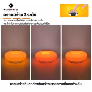 WONDERFUL โคมไฟตั้งโต๊ะ แบบโดนัท 2ใน1 (ตั้ง/แขวน) สวิตช์สัมผัส ปรับแสง 3 ระดับ ปรับแสงไร้ขั้นตอน
