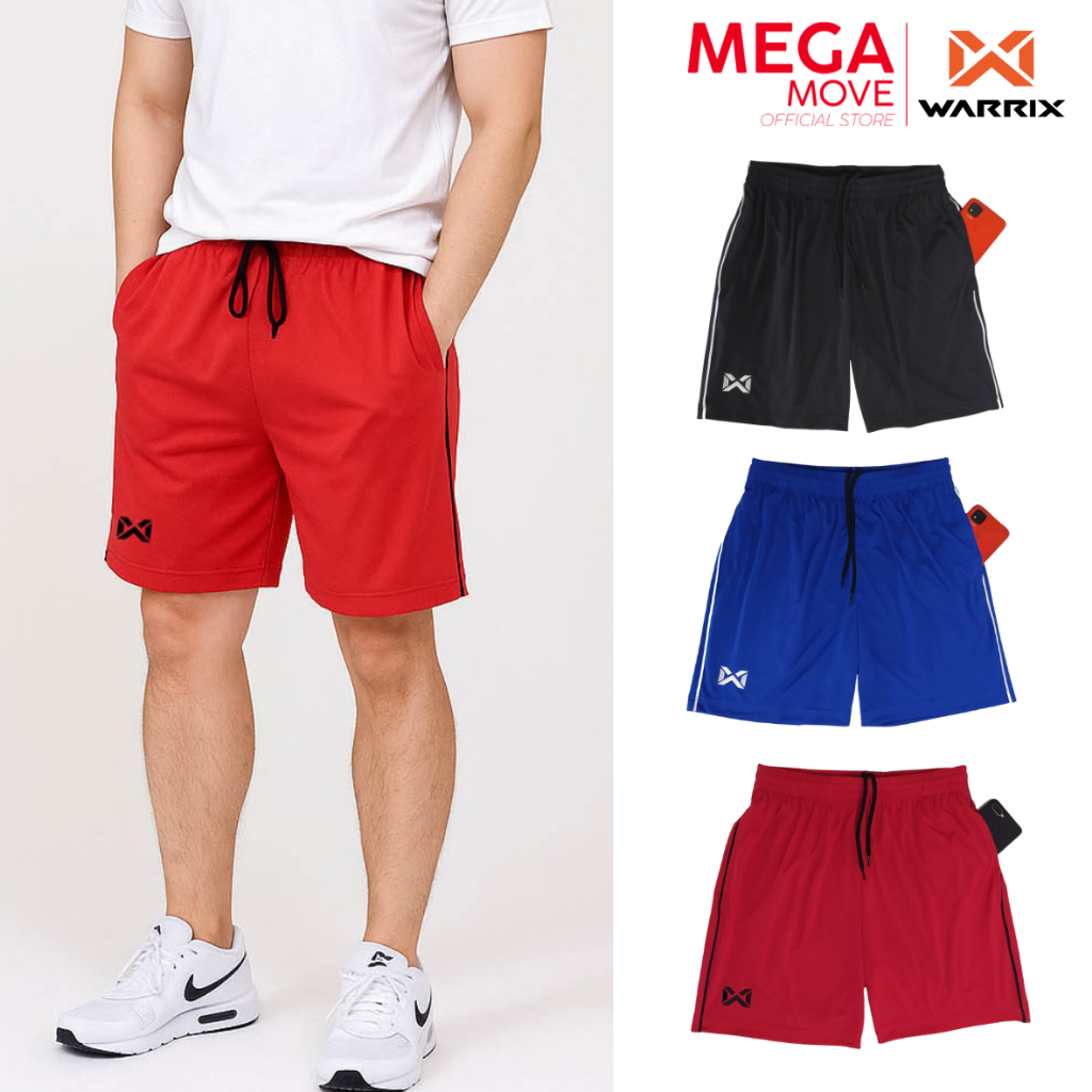 WARRIX กางเกง มีกระเป๋า ซ้ายขวา ผ้าไมโคร ปักโลโก้ 241FBACL01