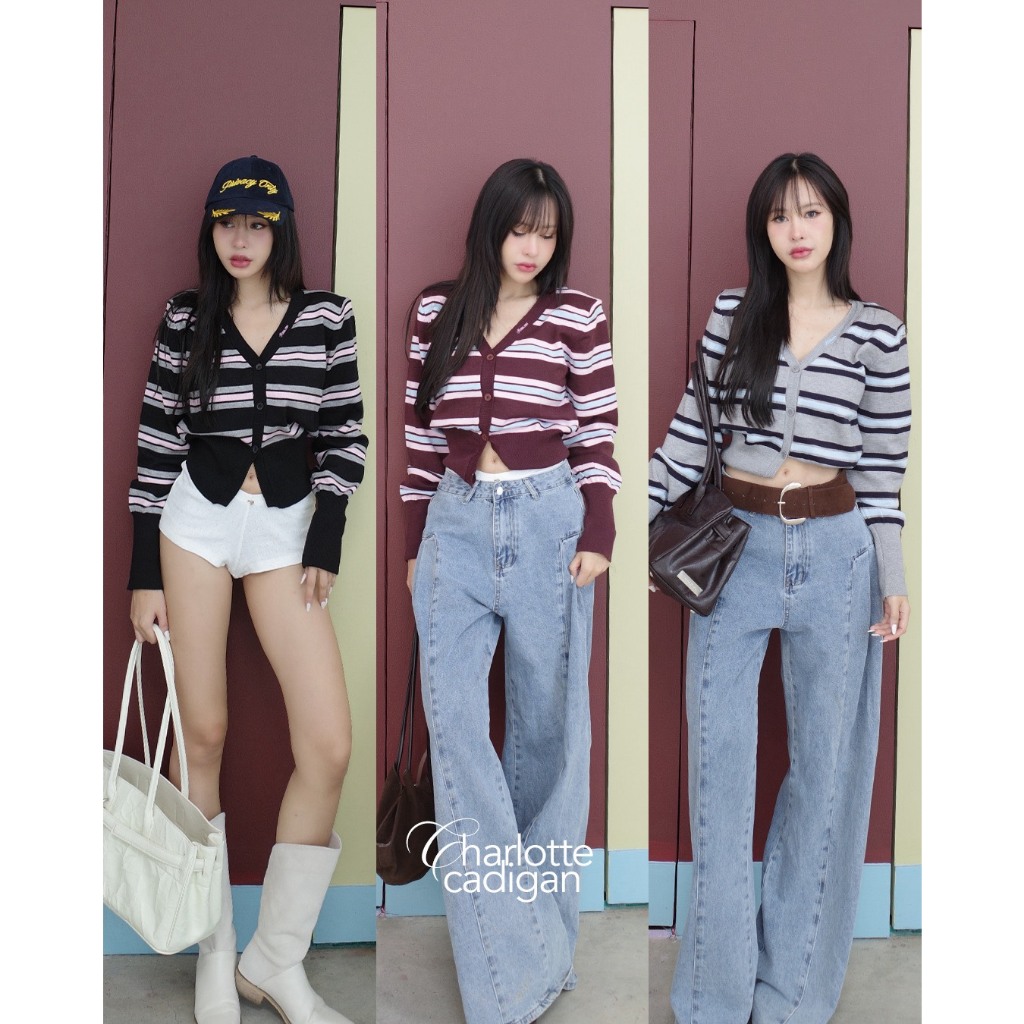 ICEBLINK | Charlotte knit cardigan เสื้อสเวตเตอร์คาร์ดิแกนลายทาง