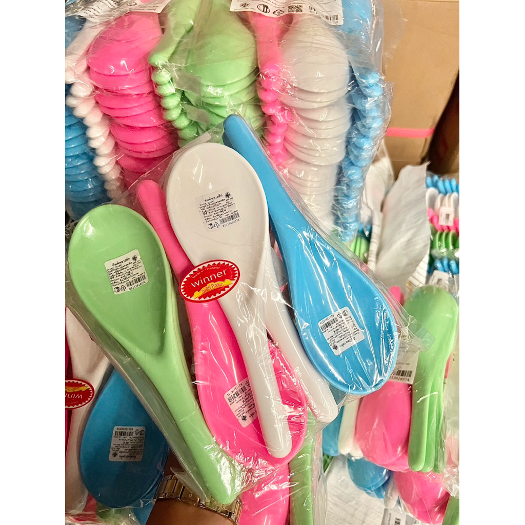(ขายยกโหล)ทัพพีพลาสติกคละสี