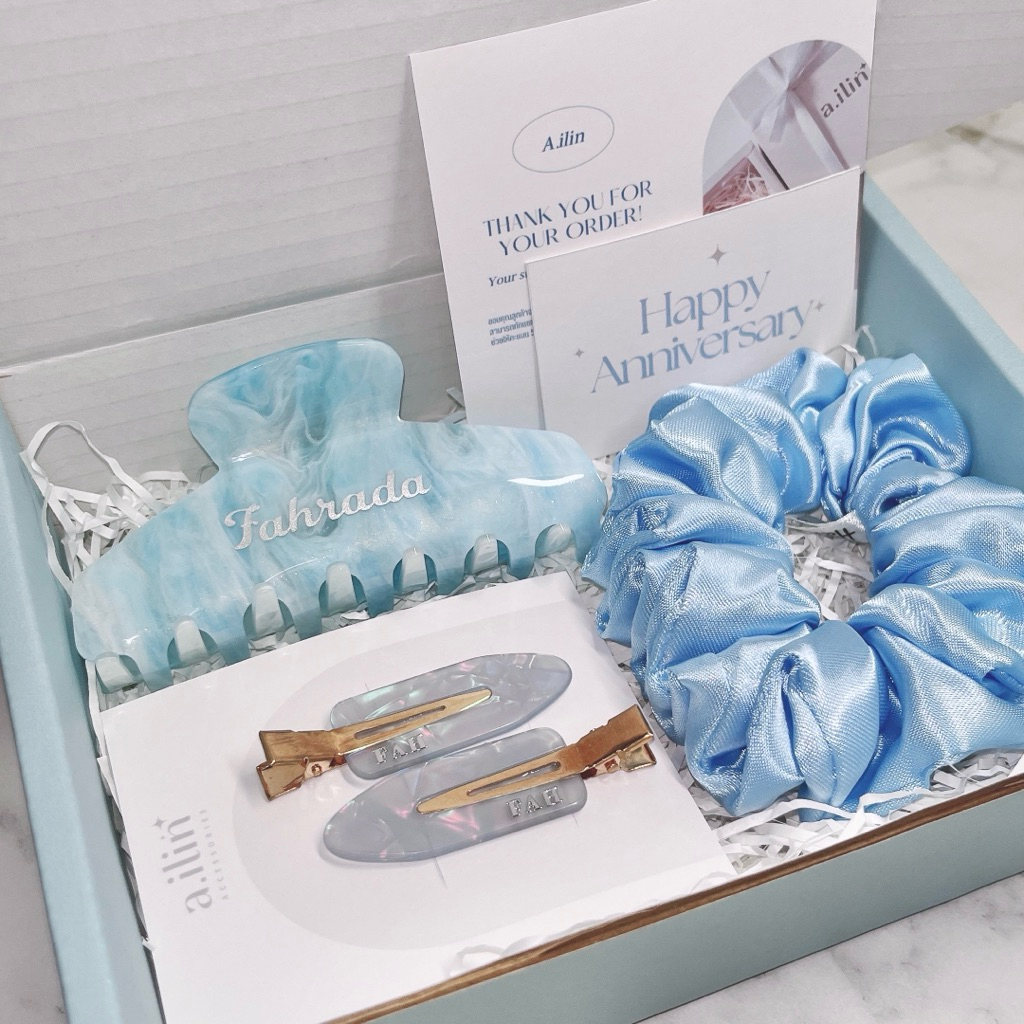 ✧ 𝐚.𝐢𝐥𝐢𝐧 ✧ รุ่น basic boxset🤍 กิ๊บติดชื่อ กิ๊บหนีบผม ของขวัญวันเกิด วาเลนไทน์ ปัจฉิม รับปริญญา