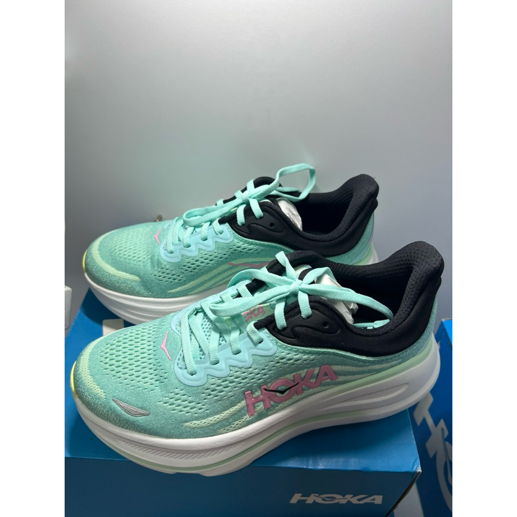 รองเท้าHoka ของแท้มือสอง สีเขียวอมฟ้าเบอร์ 39 1/3