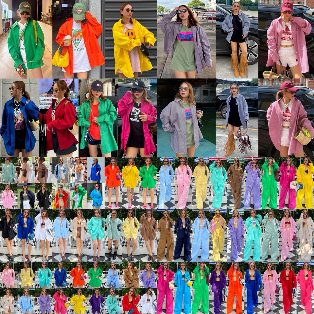 Bright by Aruna:เชิ้ตบอยเฟรนด์พลัส60”ยาว30”(boyfriend shirt plus)