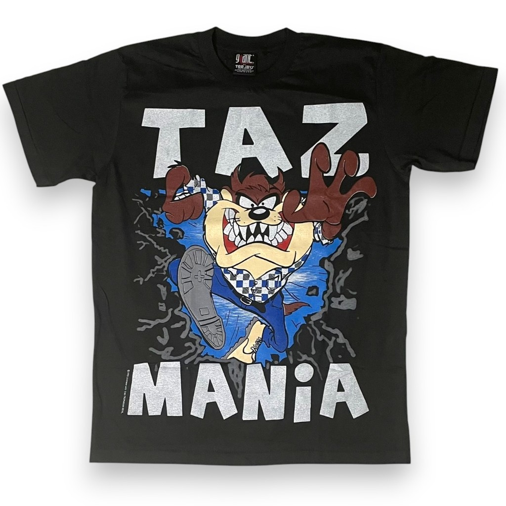 เสื้อการ์ตูนวินเทจ Tazmanian Devil ลาย Taz Mania สกรีนใหญ่เต็มตัวหน้า-หลัง งานป้าย Giant