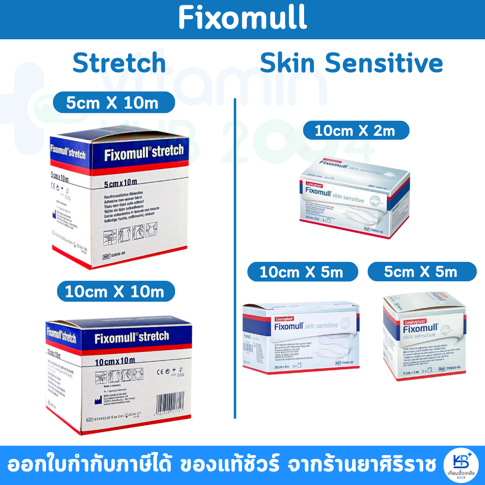 Fixomull Skin Sensitive / Stretch  แผ่นปิดแผลอเนกประสงค์ [ขนาด 5cm X 10m / 10cm X 10m]