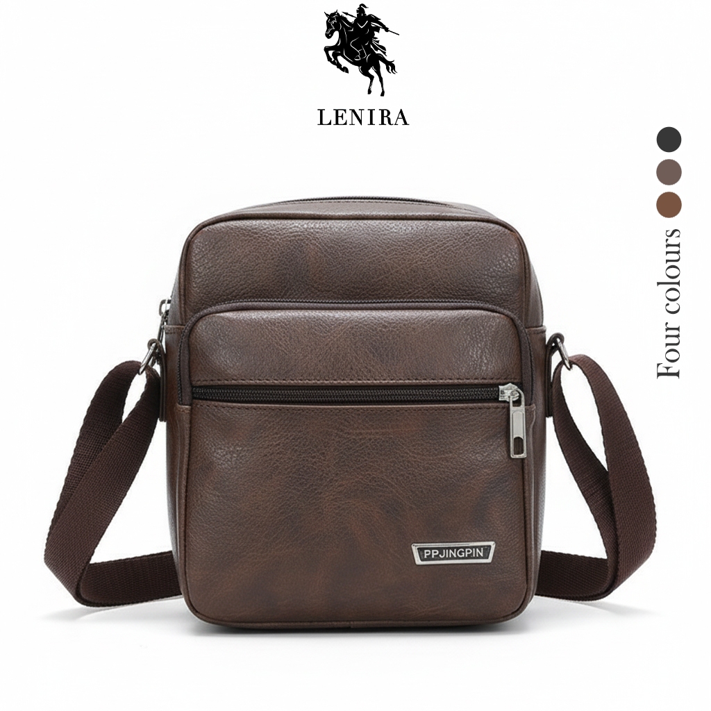 ส่งด่วน Lenira (B1764) กระเป๋าหนังสะพายข้าง มี 3 สี มีช่องเยอะ