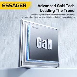 Essager 65W Type-C + USB-A GaN อุปกรณ์ชาร์จแบบพกพาบางเฉียบ