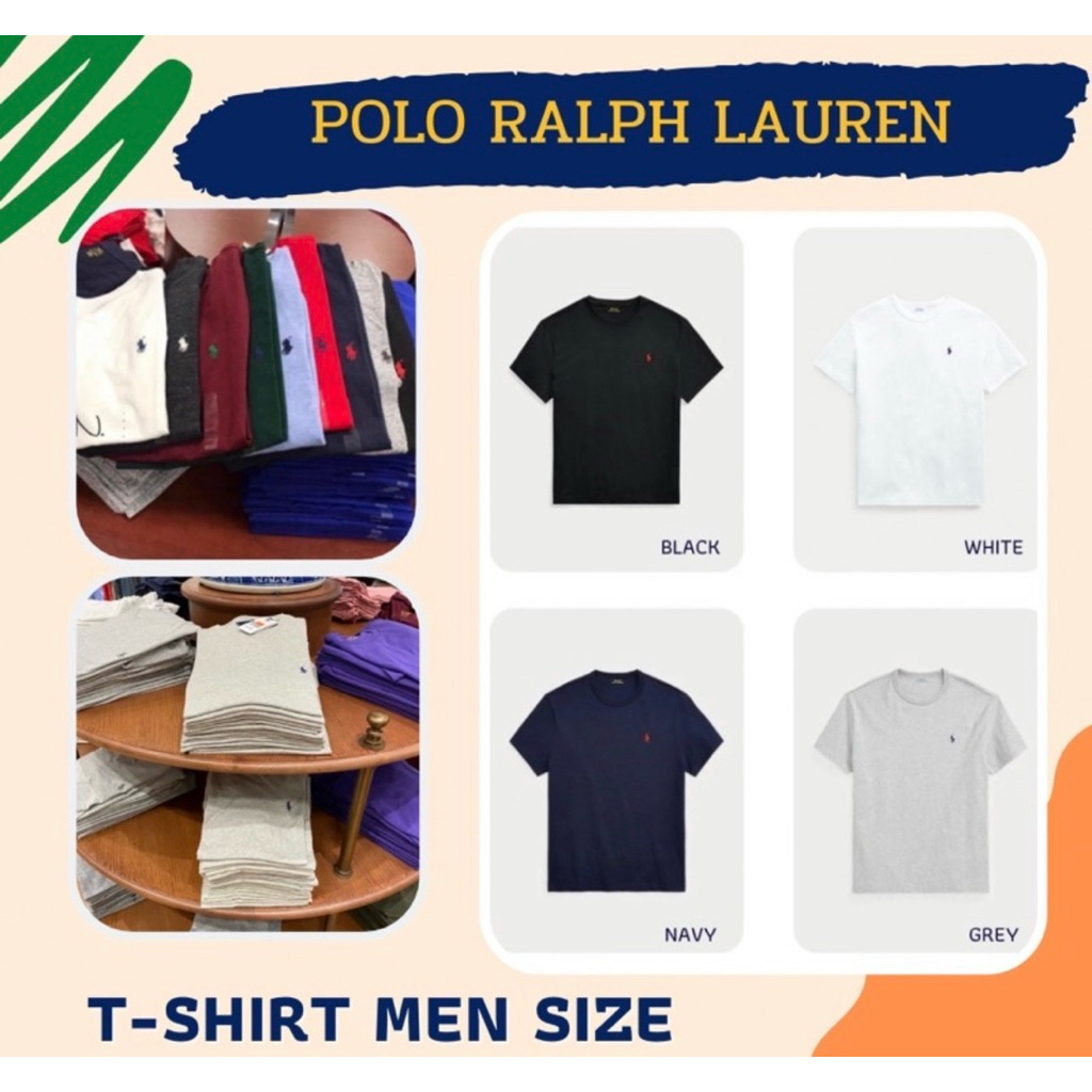 [ตะกร้าเก่าขายได้ 1,000 ตัวปลิวนะคะ] ใช้โค้ดลดได้เหมือนเดิมค่ะ✨New Ralph Lauren Crewneck Jersey Tee 💯🏇