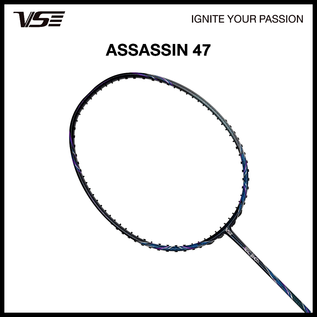 VS ไม้แบดมินตัน รุ่น Assassin47 แถมกริปคละสี+เอ็น+ซอง *ขึ้นเอ็น กรุณากดที่ตัวเลือกขึ้นเอ็นเท่านั้น*