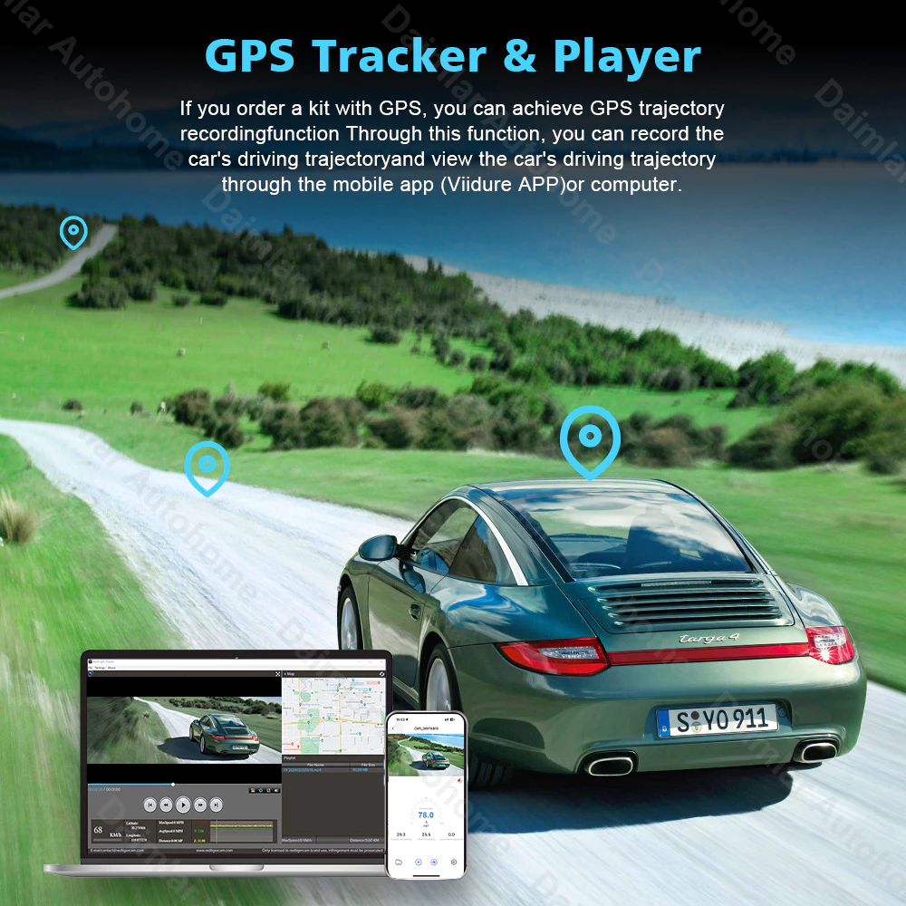 4K GPS กล้องติดรถยนต์ 2160P dash cam กล้องหลังฟรี กล้องรถยนต์ 170 กล้องหลัง 140 องศา WIFI เชื่อมต่อโดยใช้โทรศัพท์ของคุณ thumbnail 5