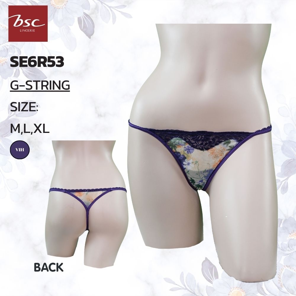 BSC กางเกงชั้นใน แบรนด์ดัง G-Sting  Sexi  ผ้าตาข่ายพิมพ์ลายแต่งผ้าลูกไม้ รุ่นSE0150U  (SE6R53) VIH,W