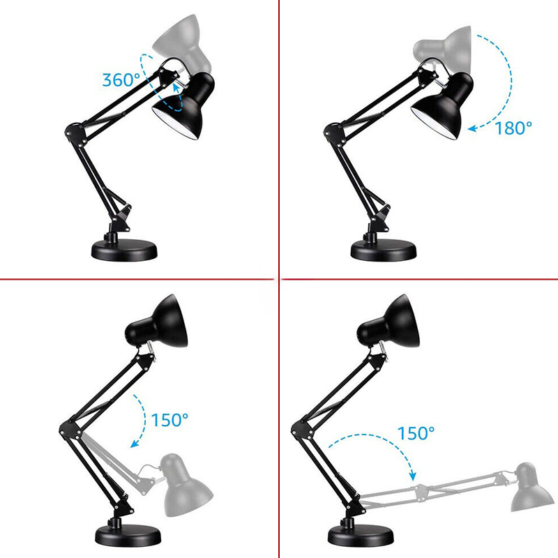 โคมไฟตั้งโต๊ะ โคมไฟอ่านหนังสือ ไฟตั้งโต๊ะ โคมไฟทําเล็บ ปรับระดับได้ หมุนได้  ไฟ 3 สี table lamp - รูปที่ 6
