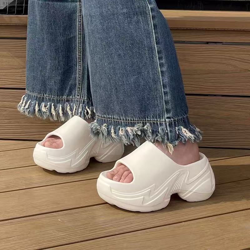 รองเท้าผู้หญิง ส้นตึก เสริมส้นสูง 9 ซม. โทนมินิมอล รองเท้าแตะแฟชั่น เปิดหน้าเท้า รองเท้าส้นตึก งาน EVA SHO-NOBU