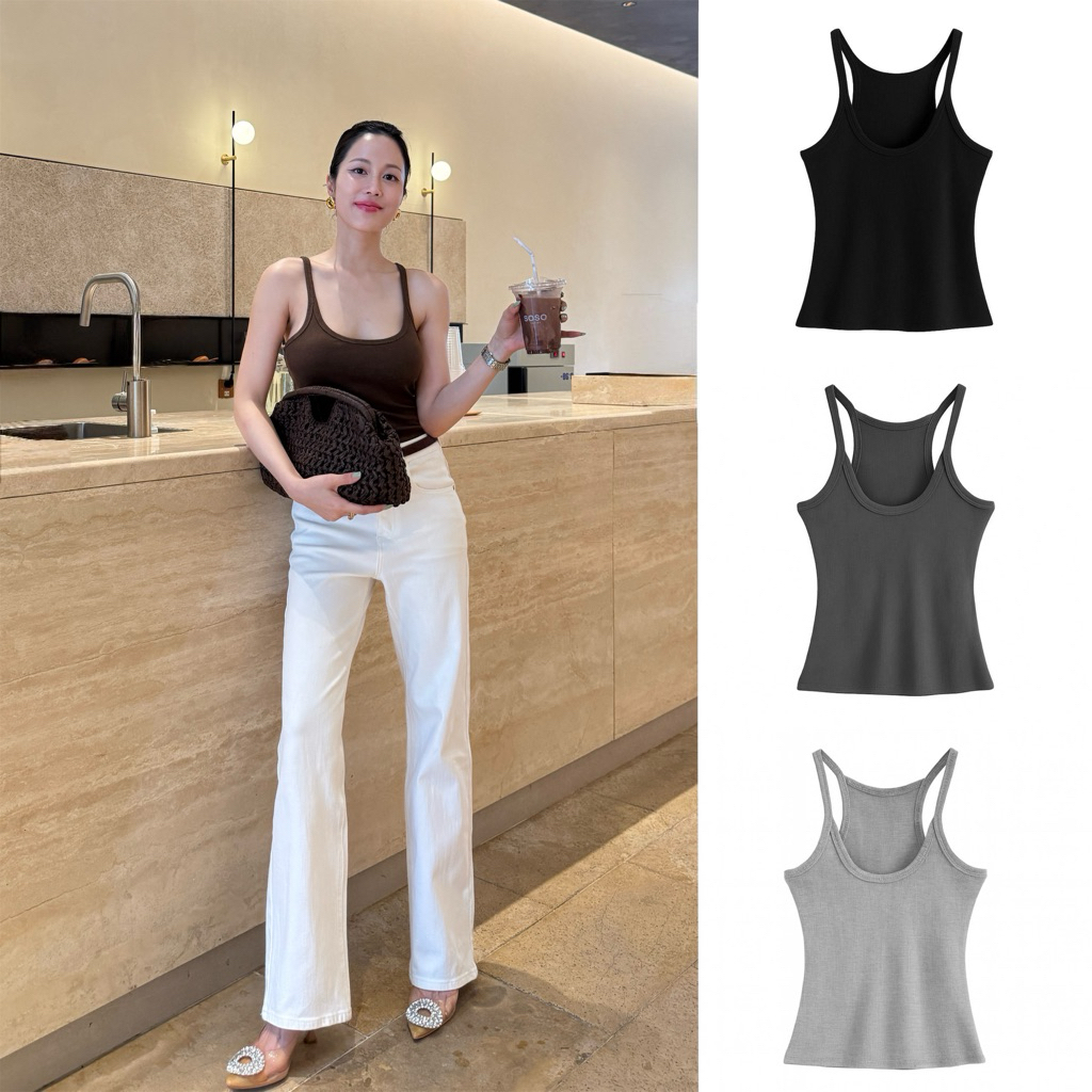 LITAS : MIRA TOP เสื้อกล้ามทรงเบสิค ไม่ยับ หนาอยู่ทรง ไม่ต้องรีด เสื้อกล้าม เสื้อสายเดี่ยว เสื้อกล้ามเว้าหลัง
