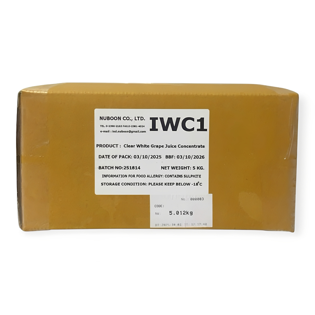 Nuboon น้ำองุ่น​ขาว​เข้มข้น​แท้​จาก​ธรรมชาติ​ ไม่มี​สาร​ปรุงแต่ง​ แพค 5 กก. (IWC1)