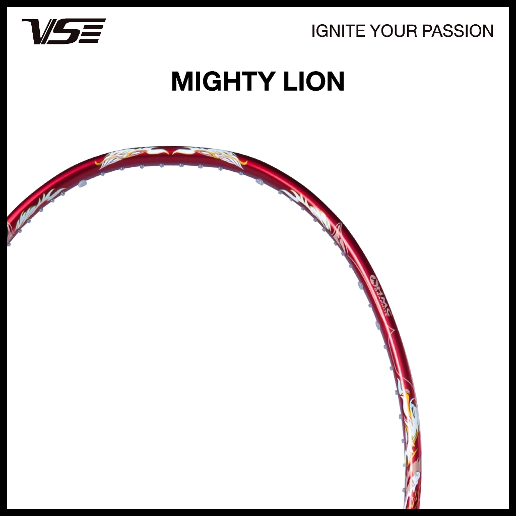 VS مضرب ريشة Mighty Lion مع مقبض وأوتار وغطاء — صورة 3