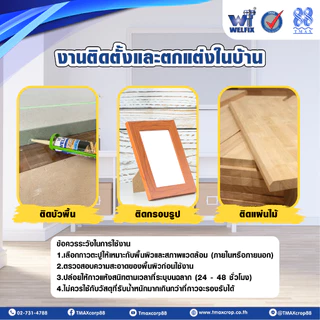 กาวตะปู WELFIX ขนาด 300 มล. กาวพลังตะปูแรงยึดเกาะสูง ไม่มีกลิ่นฉุน adhesive nail รุ่นWGLN300B(สีเบจ)