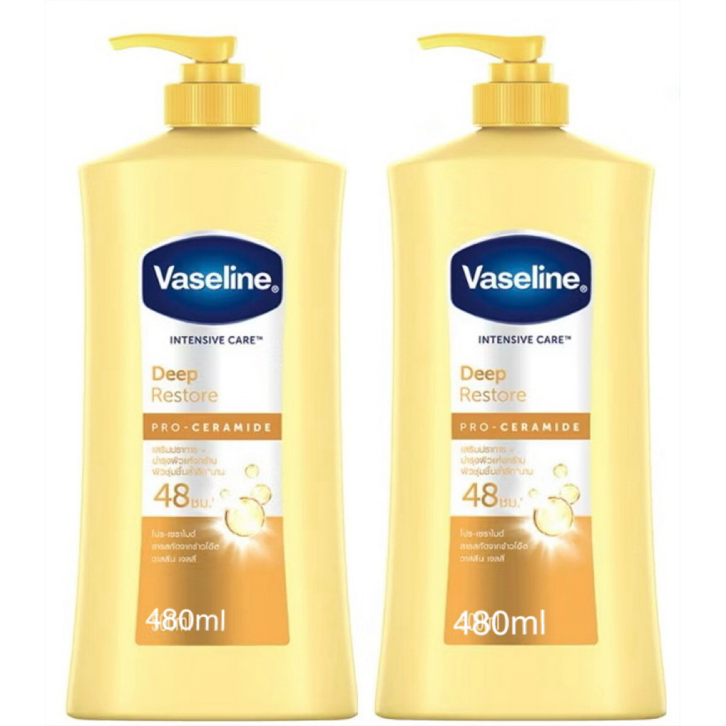 (exp2028)Vaseline Intensive Care Deep Restore วาสลีนดีปรีสโตร์ 480มล.*2 (แพ็คคู่)