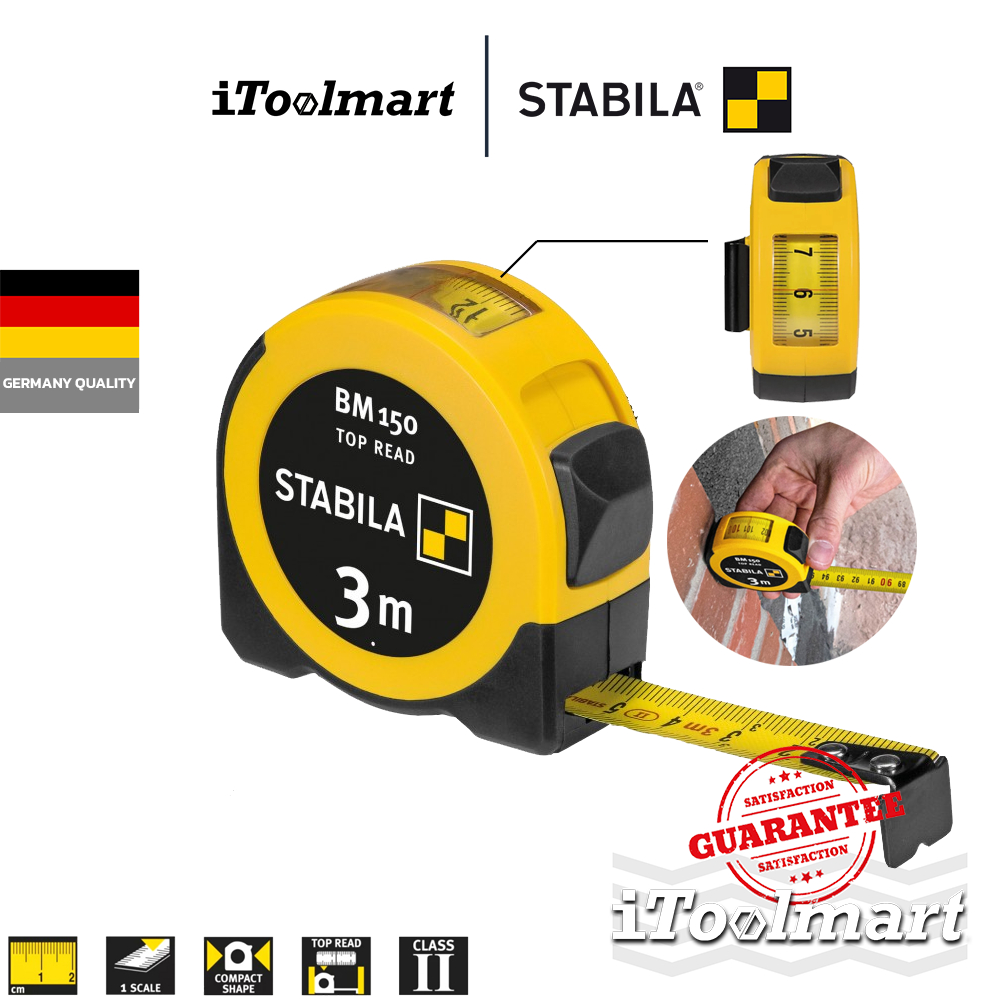 STABILA BM 150 ตลับเมตร ขนาด 3 เมตร Top View 19839