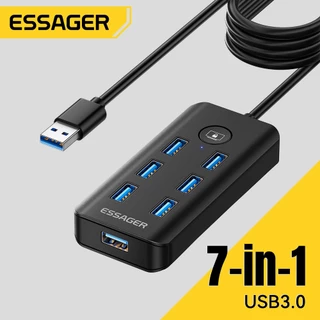 Essager 7-in-1 ฮับ ​​USB 3.0 พร้อมการส่งข้อมูลความเร็วสูง 5Gbps และปุ่มปิดหน้าจอเพื่อปกป้องความเป็นส่วนตัว